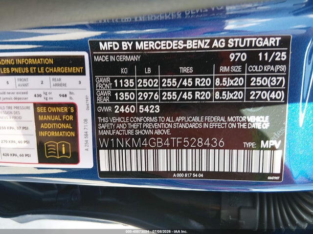 Продаж на аукціоні авто 2026 Mercedes-benz Glc 300 Suv, vin: W1NKM4GB4TF528436, номер лоту: 45573094