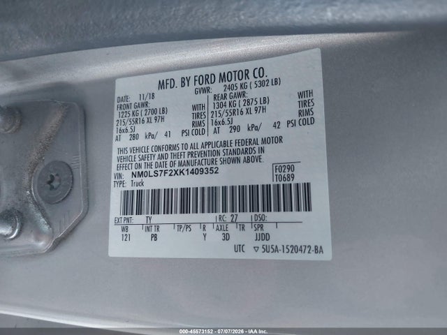 NM0LS7F2XK1409352 Ford Transit Connect Xlt
