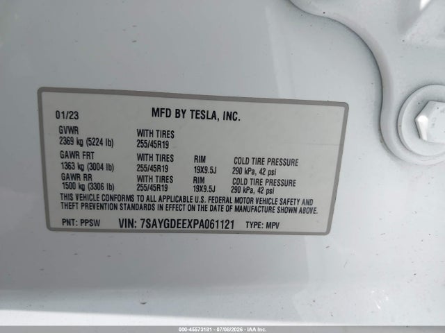 7SAYGDEEXPA061121 Tesla Model Y Awd/long Range Dual Motor All-wheel Drive