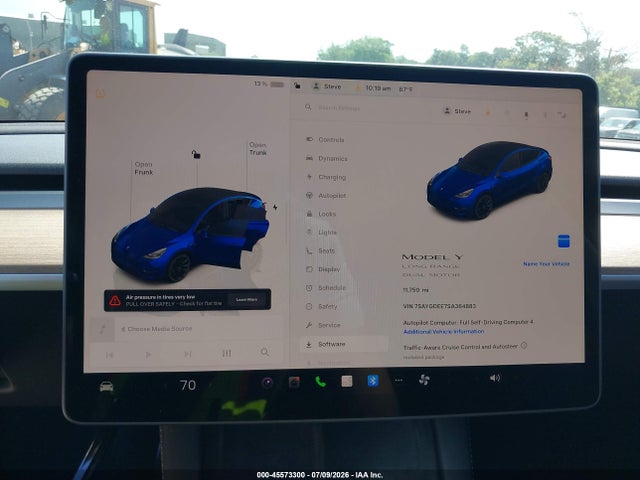 45573300 :رقم المزاد ، 7SAYGDEE7SA364883 vin ، 2025 Tesla Model Y Long Range Dual Motor All-wheel Drive مزاد بيع