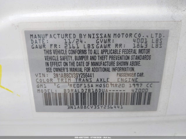 Nissan SENTRA SV 2025 3N1AB8CV3SY256441 Image 9