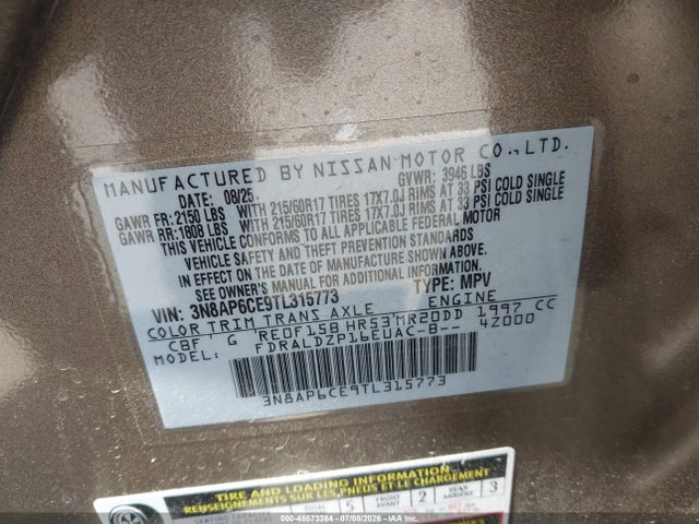 Nissan KICKS SV 2026 3N8AP6CE9TL315773 Image 9