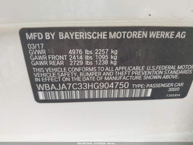 WBAJA7C33HG904750 BMW 530i Xdrive