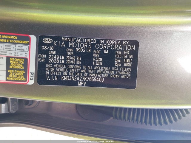 Продаж на аукціоні авто 2019 Kia Soul, vin: KNDJN2A27K7669409, номер лоту: 45573466