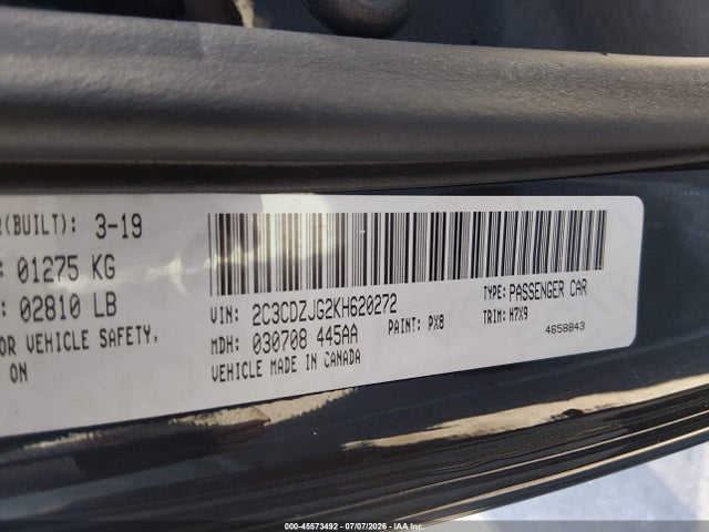 2C3CDZJG2KH620272 Dodge Challenger Gt