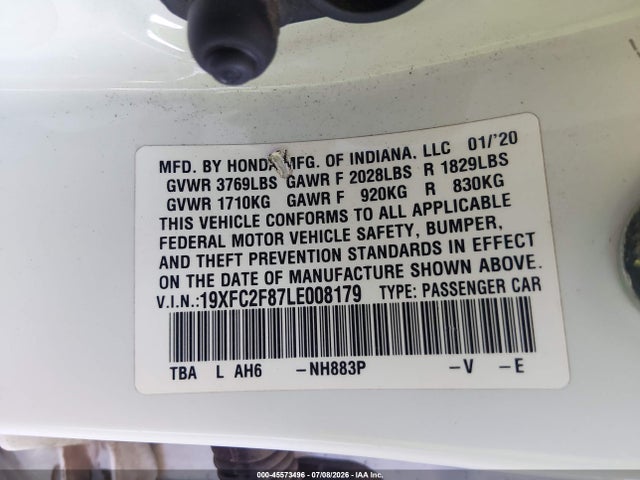 Honda Civic Sport 2020 19XFC2F87LE008179 Image 9