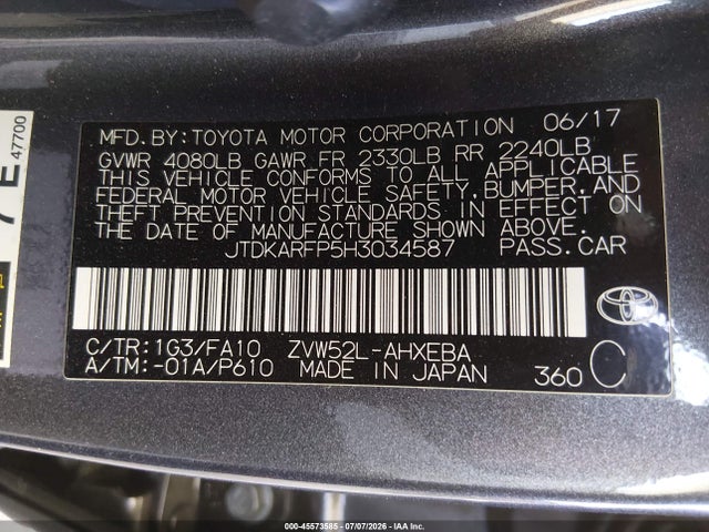 Toyota Prius Prime Plus 2017 JTDKARFP5H3034587 Image 9