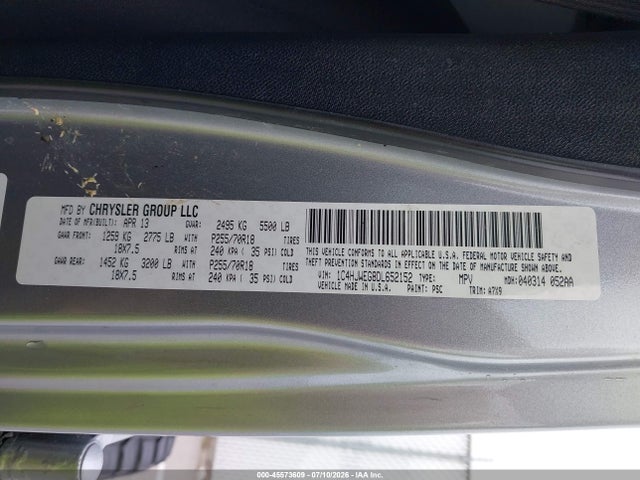 Продаж на аукціоні авто 2013 Jeep Wrangler Unlimited Sahara, vin: 1C4HJWEG8DL652152, номер лоту: 45573609