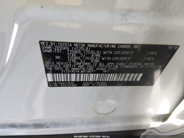 Toyota RAV4 LE 2018 2T3ZFREV4JW519077 Image 9