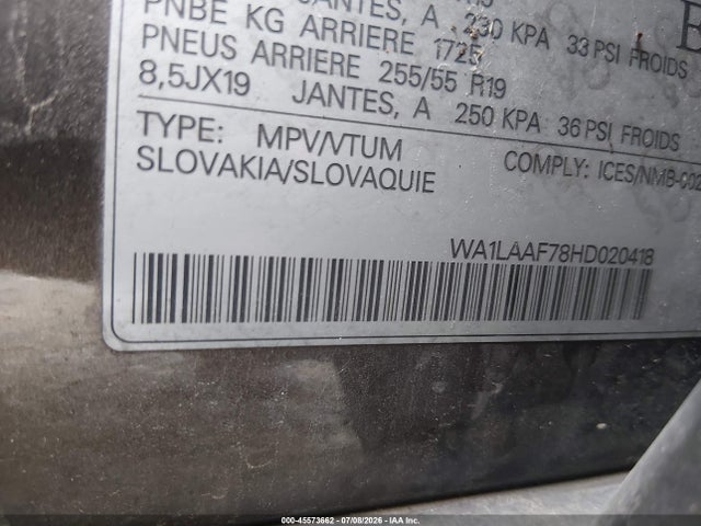 Aukcja sprzedaży 2017 Audi Q7 3.0t Premium, vin: WA1LAAF78HD020418, numer aukcji: 45573662