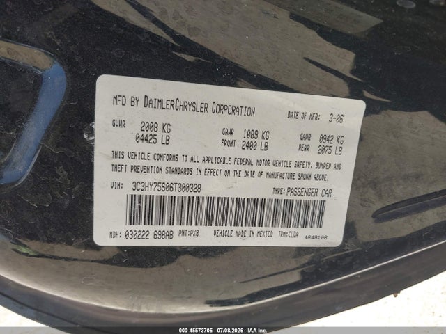 Продажа на аукционе авто 2006 Chrysler Pt Cruiser Gt, vin: 3C3HY75S06T300328, номер лота: 45573705