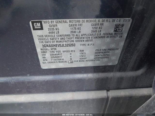 Chevrolet EQUINOX LS 2018 3GNAXHEV5JL329260 Image 9
