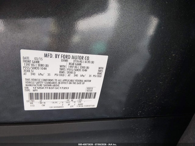 Ford Explorer Limited 2015 1FM5K7F83FGC17253 Image 9