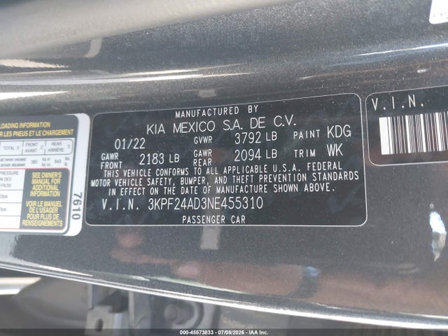 KIA Forte Lxs 2022 3KPF24AD3NE455310 Image 9