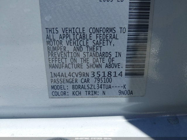 1N4AL4CV9RN351814 Nissan Altima Sr Vc-turbo Fwd