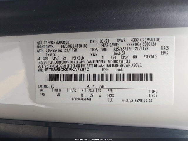 1FTBW9CK9PKA78672 Ford E-transit-350