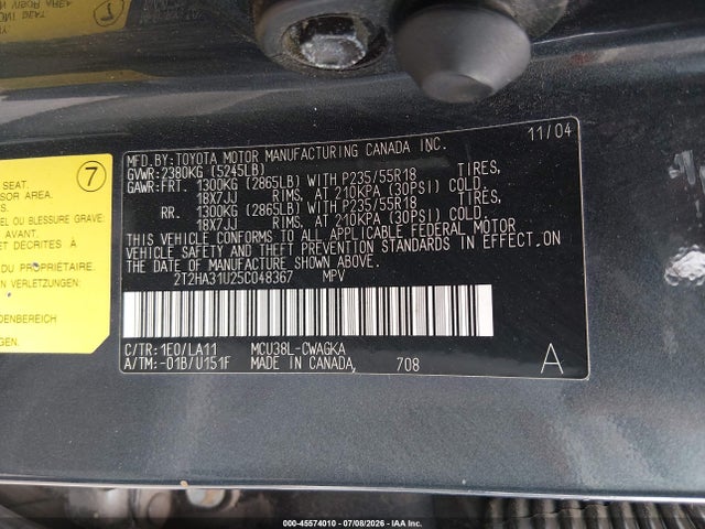 Продаж на аукціоні авто 2005 Lexus Rx 330, vin: 2T2HA31U25C048367, номер лоту: 45574010