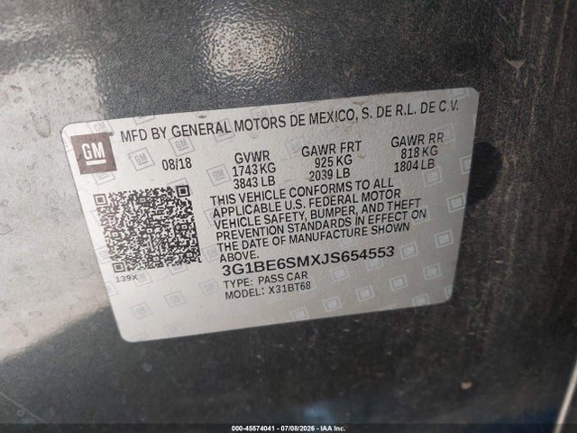 Chevrolet Cruze Lt Auto 2018 3G1BE6SMXJS654553 Image 9