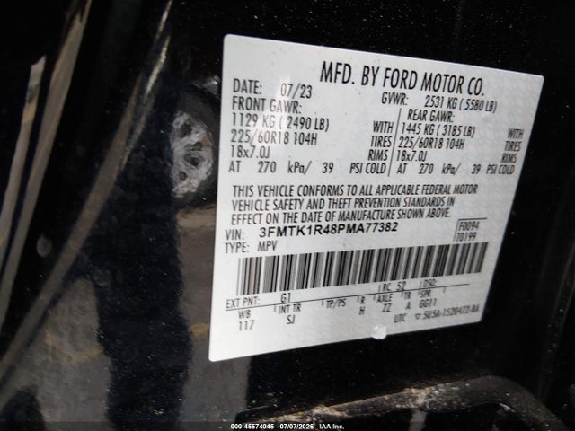 3FMTK1R48PMA77382 Ford Mustang Mach-e Select