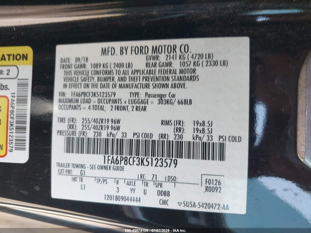 Ford Mustang Gt/gt Premium 2019 1FA6P8CF3K5123579 Image 9