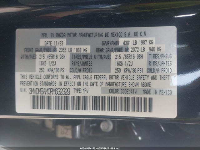 Продаж на аукціоні авто 2024 Mazda Cx-30 2.5 S, vin: 3MVDMBAM0RM632329, номер лоту: 45574169
