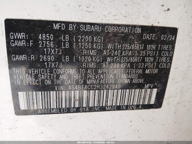 Subaru Outback Premium 2024 4S4BTACC2R3242940 Image 9