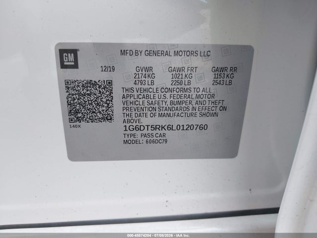 Aukcja sprzedaży 2020 Cadillac Ct5 Premium Luxury, vin: 1G6DT5RK6L0120760, numer aukcji: 45574204