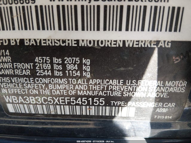 BMW 328i Xdrive 2014 WBA3B3C5XEF545155 Image 9