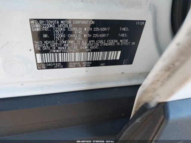 JTMRWRFV4SD594231 Toyota Rav4 Hybrid Xle