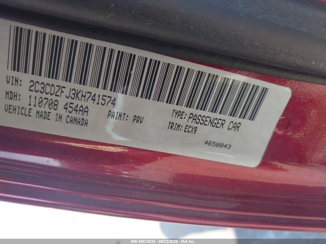 Aukcja sprzedaży 2019 Dodge Challenger R/t Scat Pack, vin: 2C3CDZFJ3KH741574, numer aukcji: 45574232