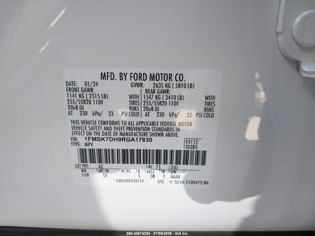 1FMSK7DH9RGA17830 Ford EXPLORER XLT
