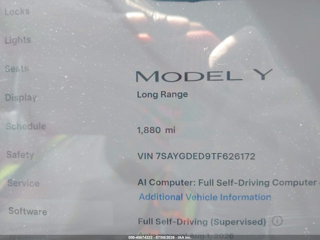 7SAYGDED9TF626172 Tesla Model Y Premium Rear-wheel Drive/rear-wheel Drive