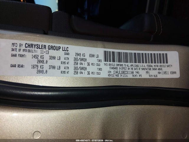 Jeep Grand Cherokee Summit 2014 1C4RJEJG8EC311100 Image 9