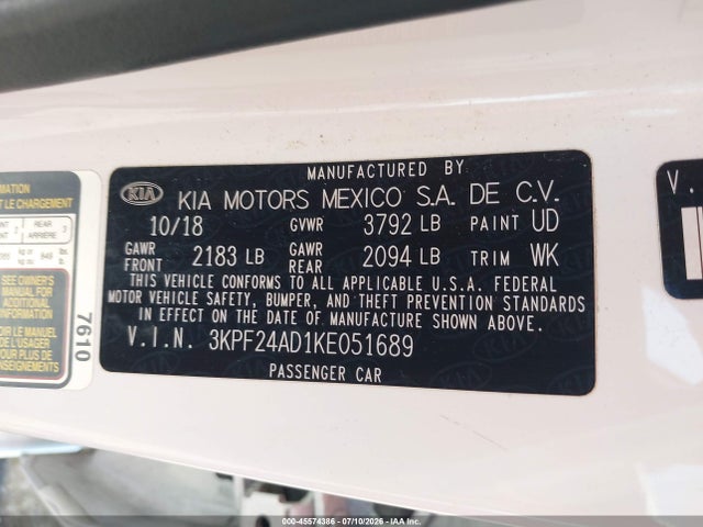 KIA Forte Lxs 2019 3KPF24AD1KE051689 Image 9