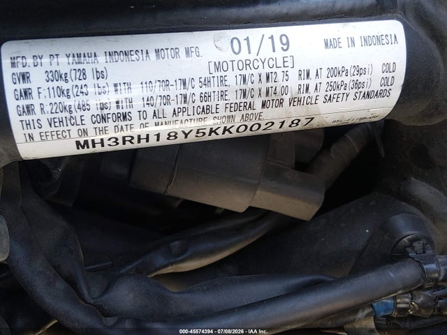 Yamaha Yzfr3 A 2019 MH3RH18Y5KK002187 Image 10