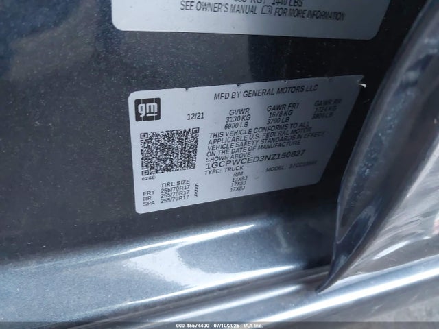 1GCPWCED3NZ150827 Chevrolet Silverado 1500 Ltd 2wd Short Bed Lt