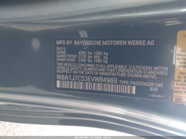 Aukcja sprzedaży 2014 Bmw M235, vin: WBA1J7C53EVW84969, numer aukcji: 45574407