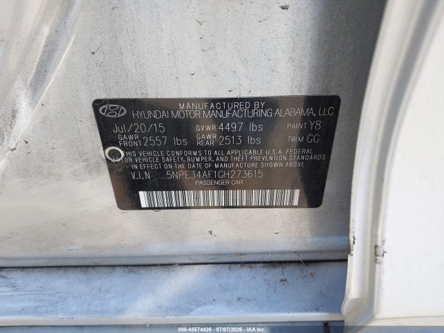 5NPE34AF1GH273615 Hyundai Sonata Limited