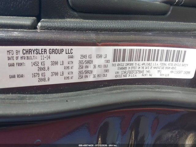 Jeep Grand Cherokee Limited 2015 1C4RJFBG5FC679045 Image 9