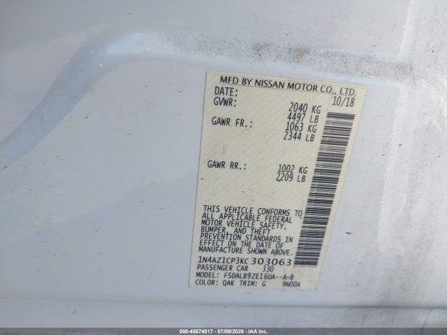 Nissan LEAF S 2019 1N4AZ1CP3KC303063 Image 9