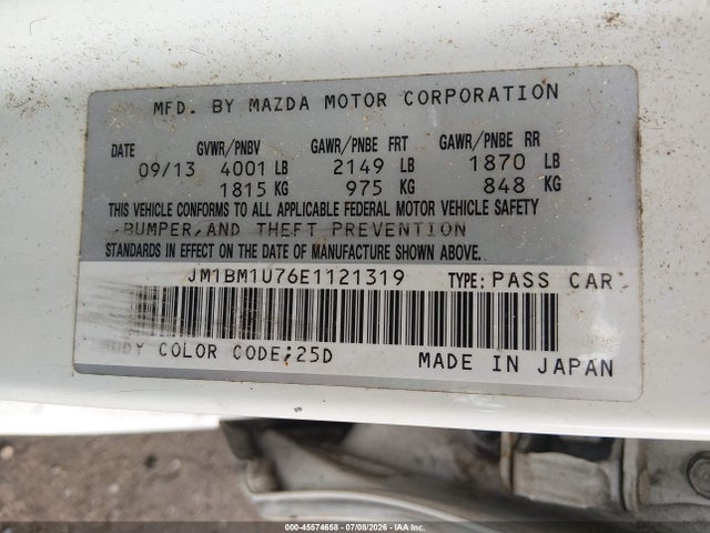 Aukcja sprzedaży 2014 Mazda Mazda3 I Sport, vin: JM1BM1U76E1121319, numer aukcji: 45574658