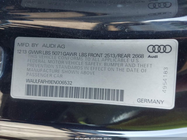 Aukcja sprzedaży 2014 Audi A5 2.0t Premium, vin: WAULFAFH9EN006532, numer aukcji: 45574689
