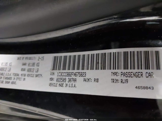 Aukcja sprzedaży 2015 Chrysler 200 S, vin: 1C3CCCBB2FN675823, numer aukcji: 45574905