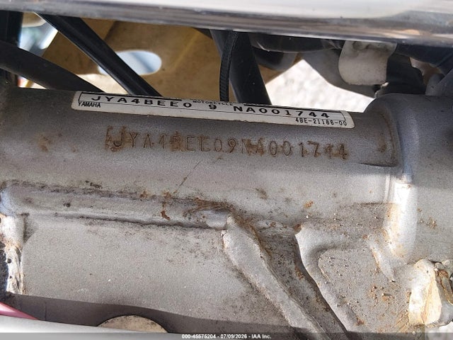 45575204 :رقم المزاد ، JYA4BEE09NA001744 vin ، 1992 Yamaha Xt225 مزاد بيع