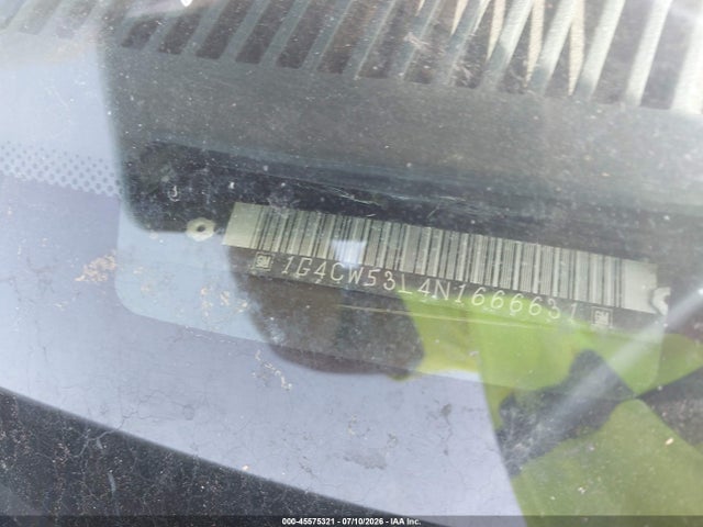 45575321 :رقم المزاد ، 1G4CW53L4N1666631 vin ، 1992 Buick Park Avenue مزاد بيع