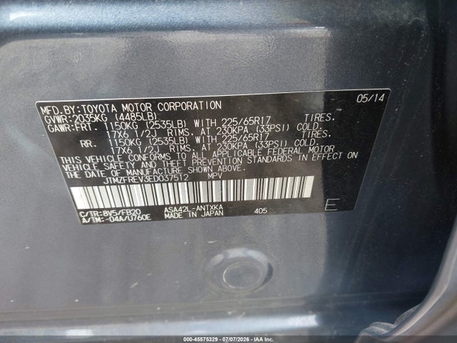 JTMZFREV3ED037512 Toyota RAV4 LE