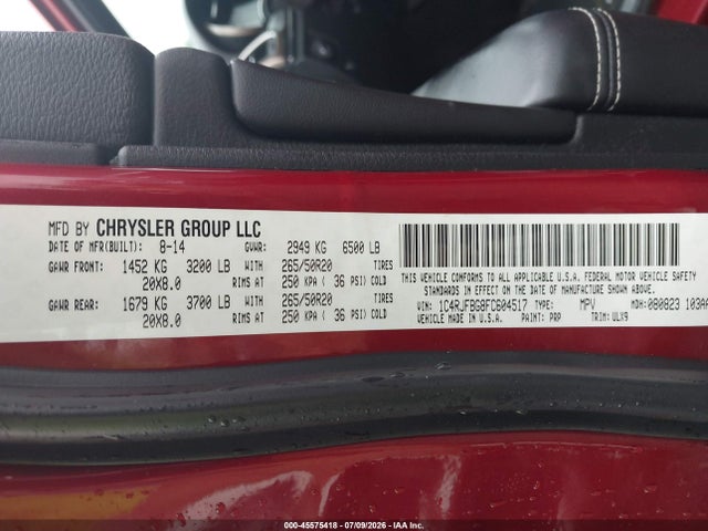 Продажа на аукционе авто 2015 Jeep Grand Cherokee Limited, vin: 1C4RJFBG8FC604517, номер лота: 45575418