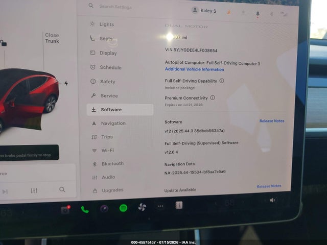 Aukcja sprzedaży 2020 Tesla Model Y Long Range Dual Motor All-wheel Drive, vin: 5YJYGDEE4LF038654, numer aukcji: 45575437