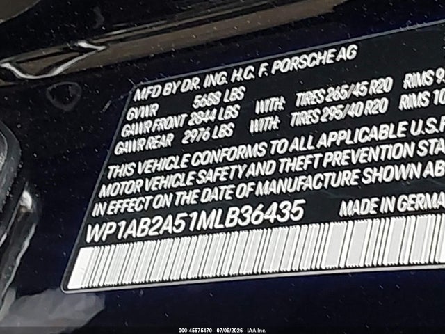 Продажа на аукционе авто 2021 Porsche Macan S, vin: WP1AB2A51MLB36435, номер лота: 45575470