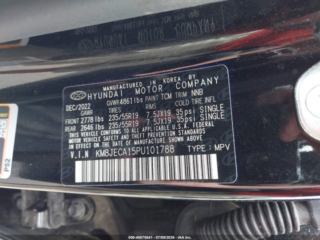 Продаж на аукціоні авто 2023 Hyundai Tucson Hybrid Limited, vin: KM8JECA15PU101788, номер лоту: 45575541